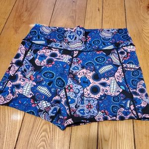 XL 5" CVG Cotton Candy Sugar Skull Shorts
